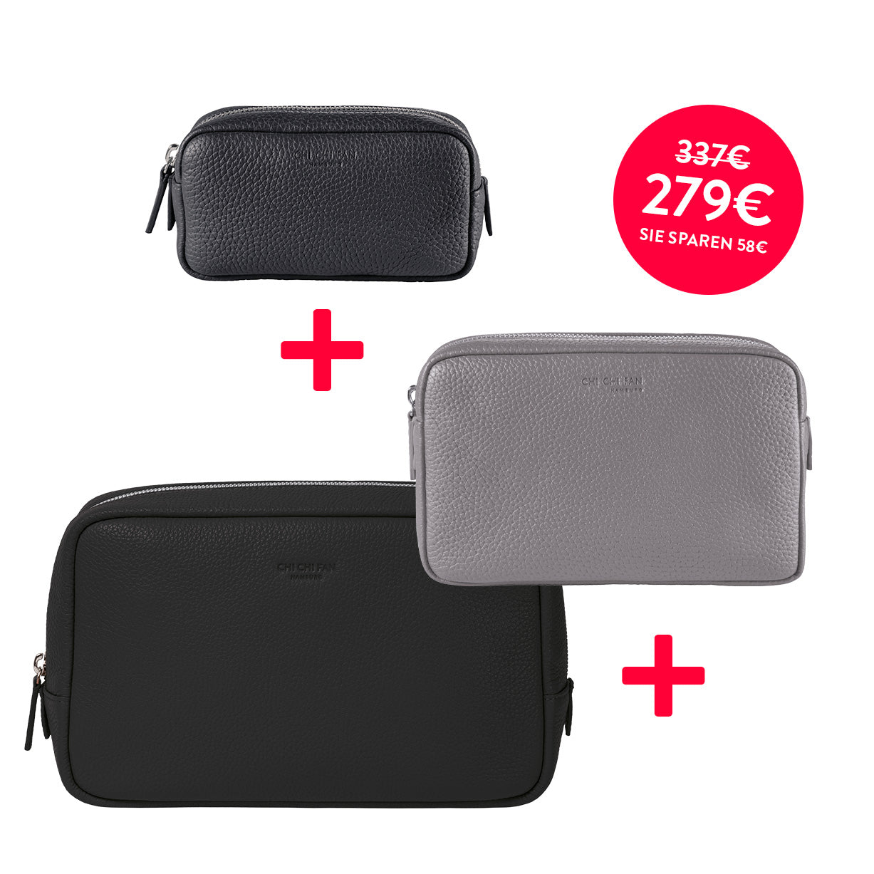 Travel Bag, Kosmetiktasche groß und Kosmetiktasche klein