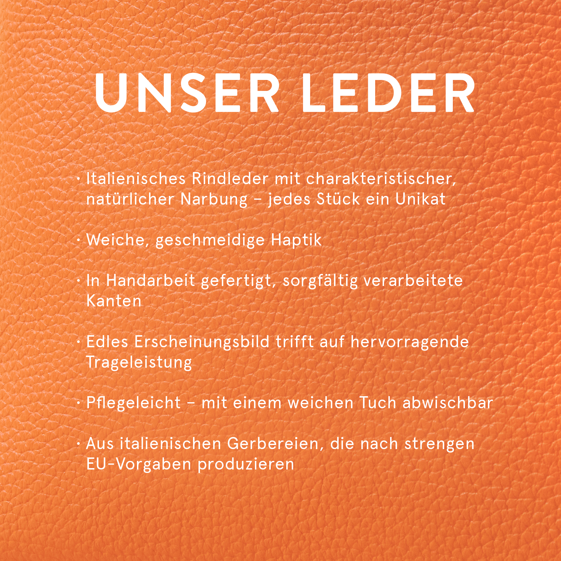 italienisches Rindleder Hinweise