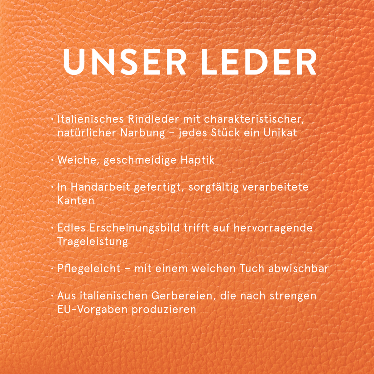 italienisches Rindleder Hinweise