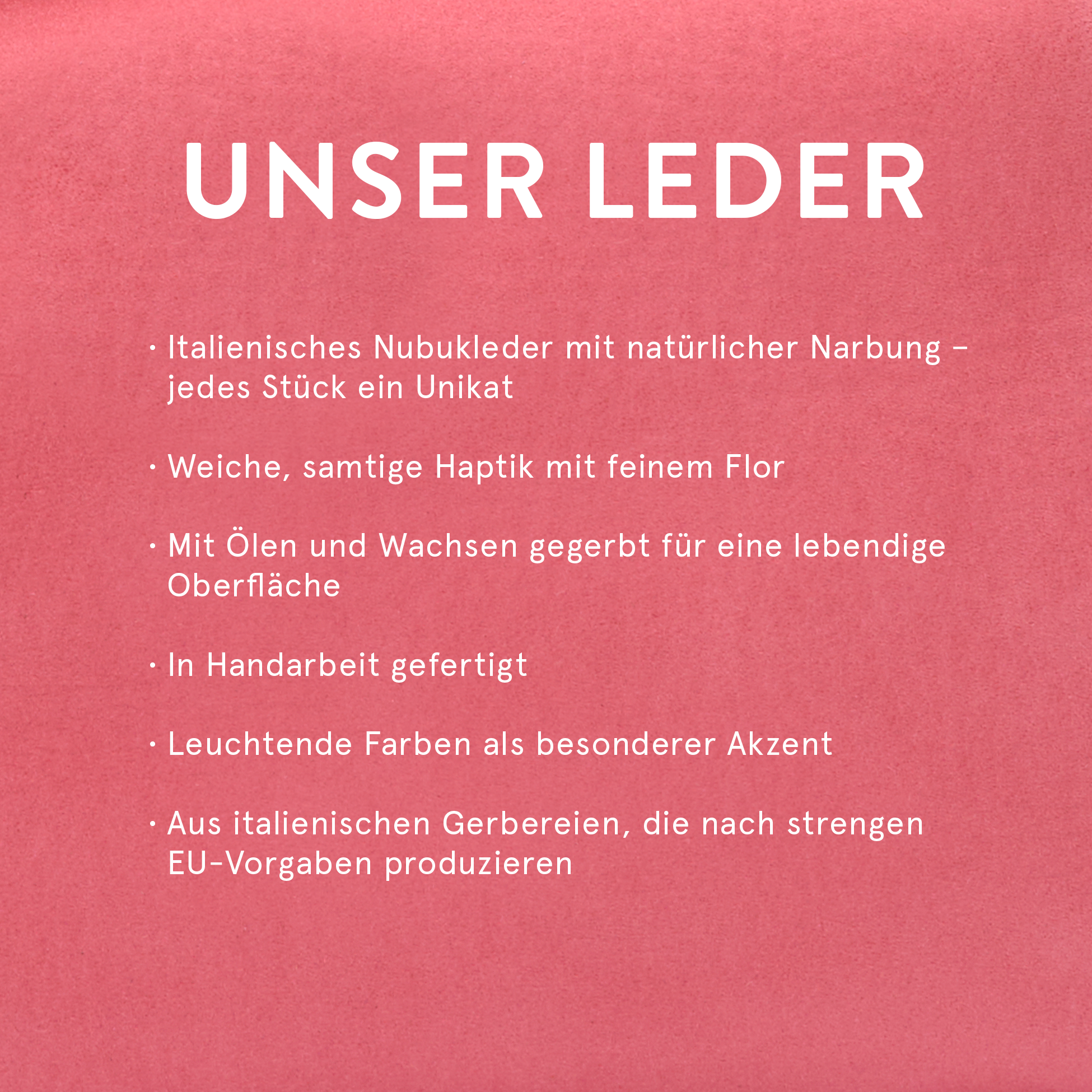 italienisches Nubukleder Hinweise
